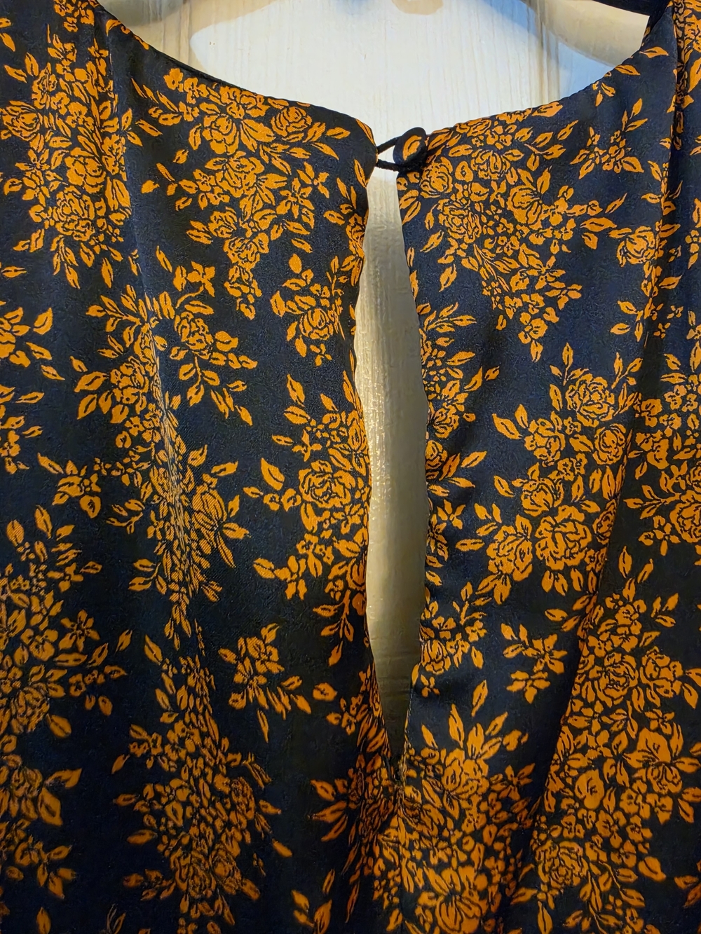Graceful Impression Black and Orange Floral Print Midi Dress - Picture 7 of 11
